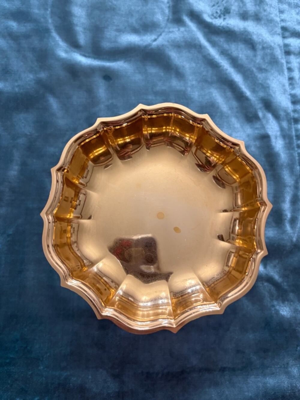 Gold copper Scalloped Decorative Bowl candy dish